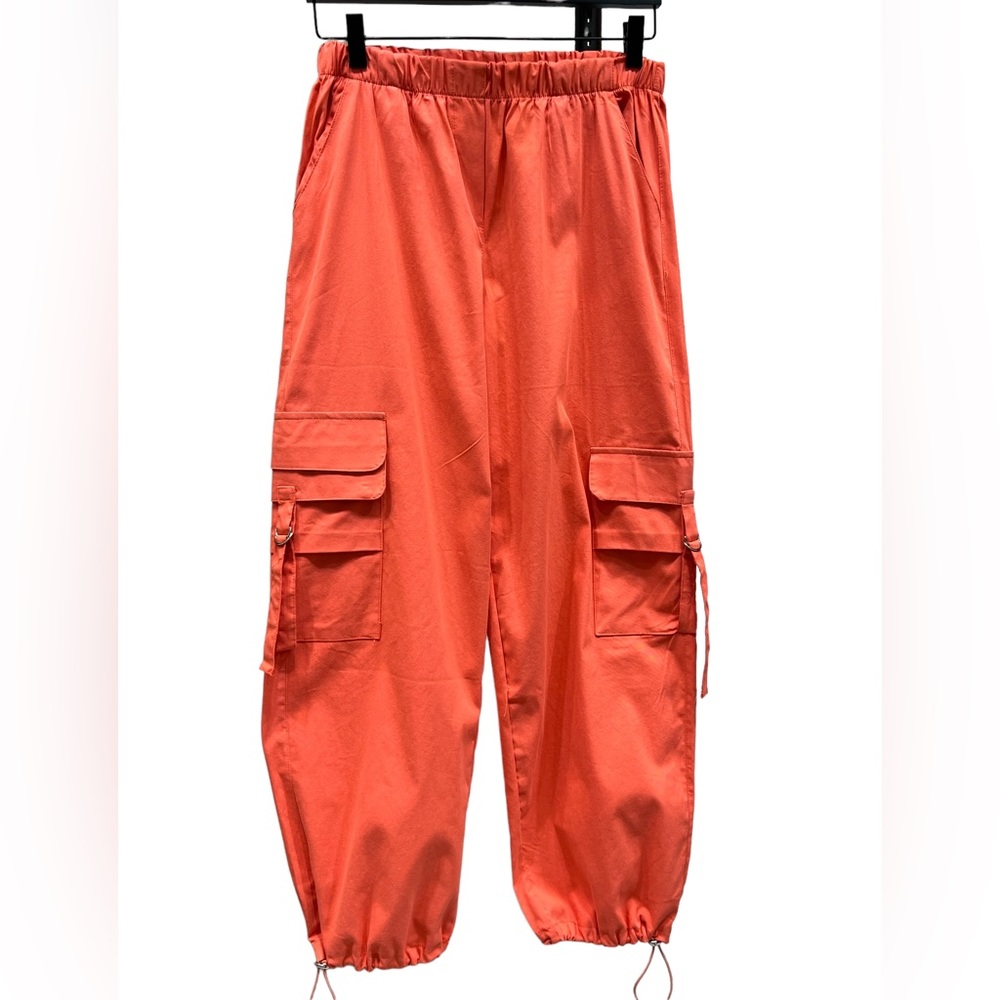 Women’s Orange Lightweight Pocketed Cargo Pants